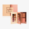 Geschlossene und aufgeklappte BPerfect Cosmetics x LMD Masterpiece Face & Eye Palette mit Lidschatten und Highlightern.