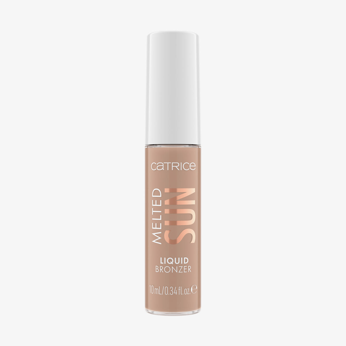 Catrice Melted Sun Liquid Bronzer 005 in einer eleganten Flasche mit weißem Deckel.