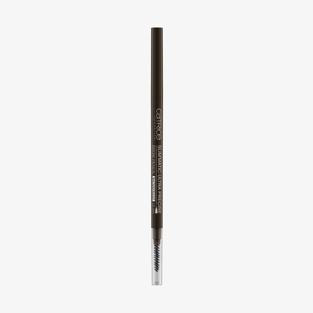 Der Slim'Matic Ultra Precise Brow Pencil Waterproof 040 mit Spiralbürste vor weißem Hintergrund.