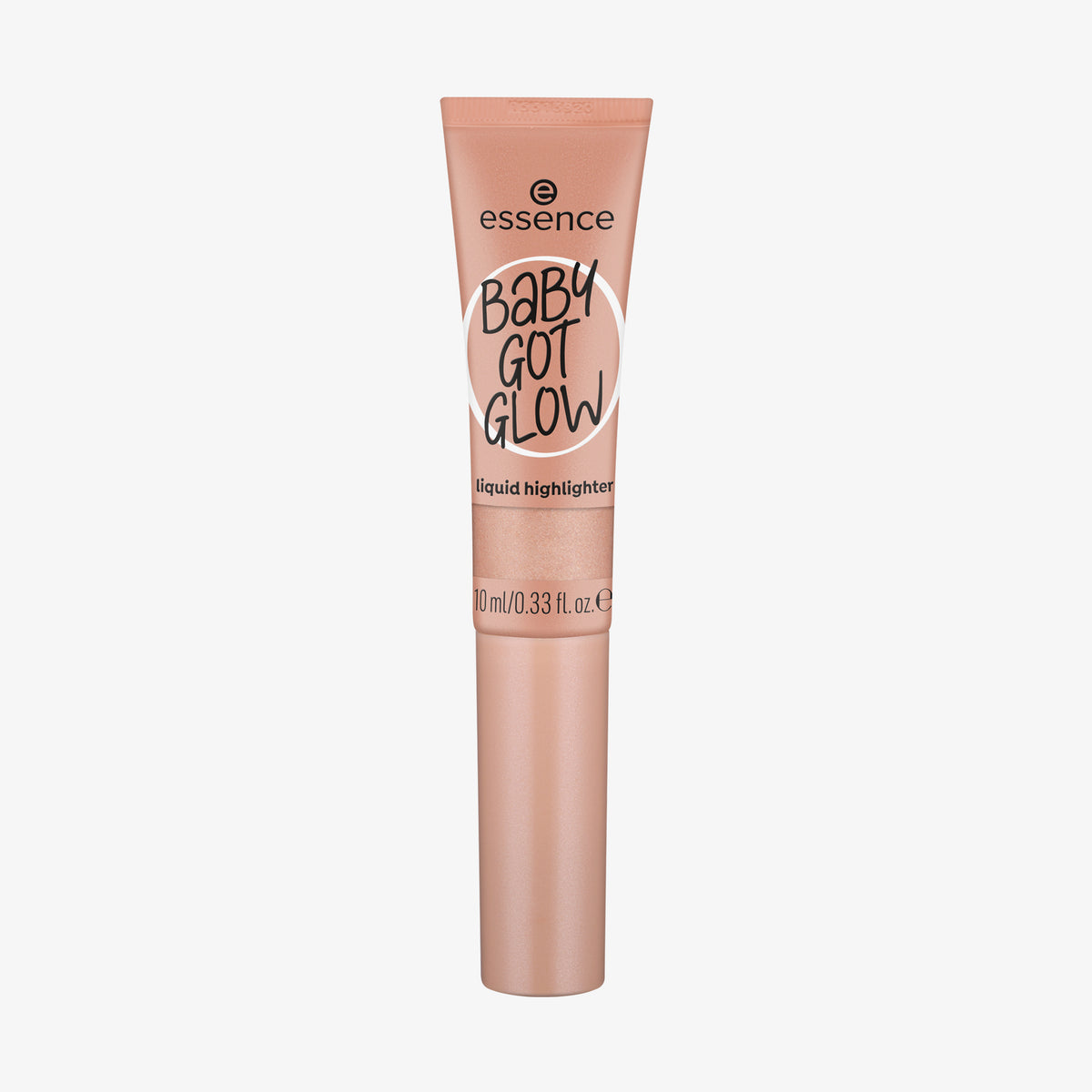 Helle pfrisichfarbene Tube BABY GOT GLOW liquid highlighter 30 vor weißem Hintergrund.
