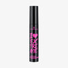 Eine schwarze Tube essence I LOVE EXTREME volume mascara 01 mit pinkem Text.