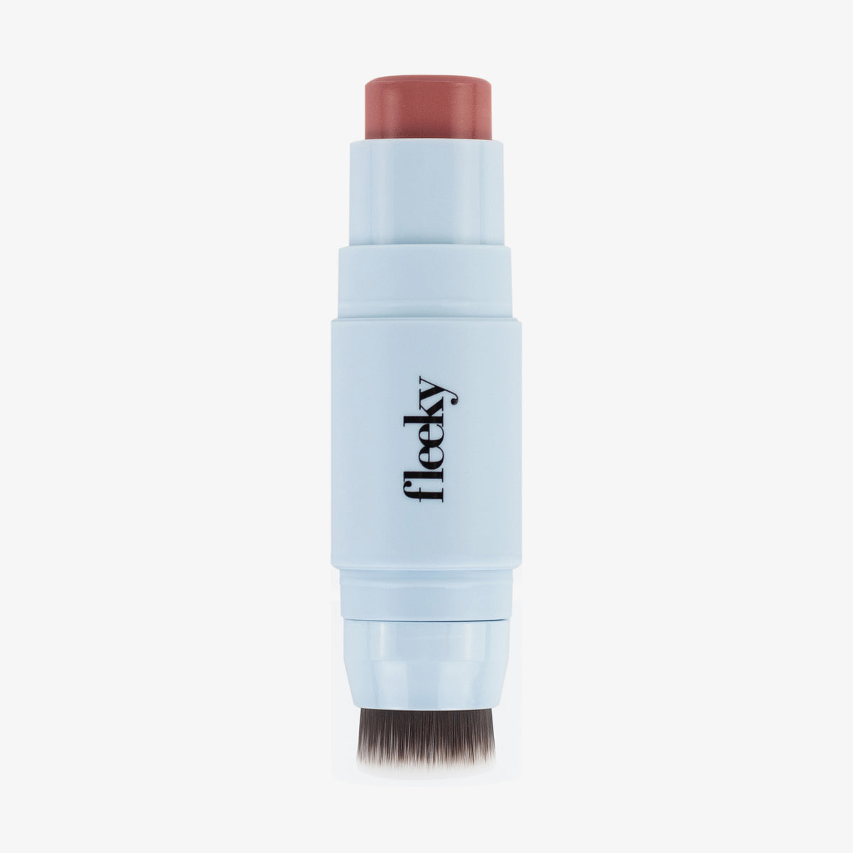 Hellblauer Blush Stick - 2-in-1 Creme
Rouge mit Pinsel in der Farbe Plum mit pflaumenfarbenem Rouge an einem und kleinem Pinsel am anderen Ende.