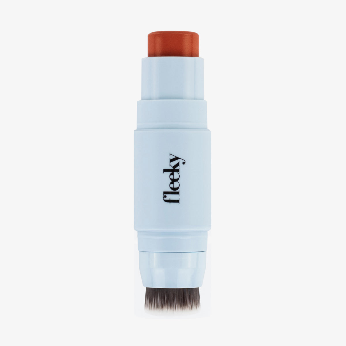 Hellblauer Blush Stick - 2-in-1 Creme
Rouge mit Pinsel in der Farbe Scarlet mit mattrotem Rouge an einem und kleinem Pinsel am anderen Ende.