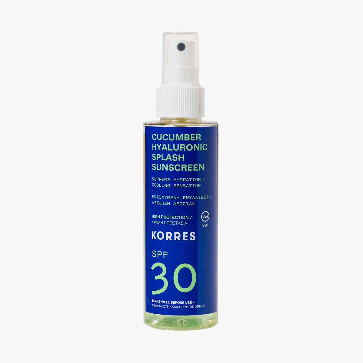 KORRES | Cucumber Hyaluronic Splash Sonnenschutzspray für Gesicht+Körper SPF30