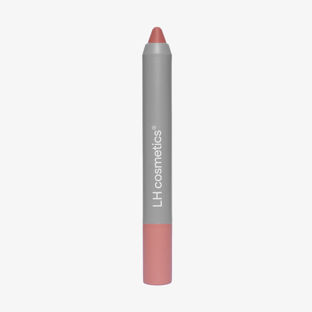 Biggie von LH Cosmetics ist ein rosafarbener Lippenkonturenstift in einer grauen Tube, die auf weißem Hintergrund abgebildet ist.