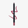 Ein Lunar Beauty Lip Pencil in der Farbe Snack ist auf weißem Hintergrund abgebildet, mit einer gewellten Linie in passender Farbe dahinter.