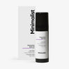 Minimalist Granactive Retinoid 0.2% Gesichtscreme in schwarzer Pumpflasche mit weiß-lila Etikett, neben passender weißer Produktverpackung.