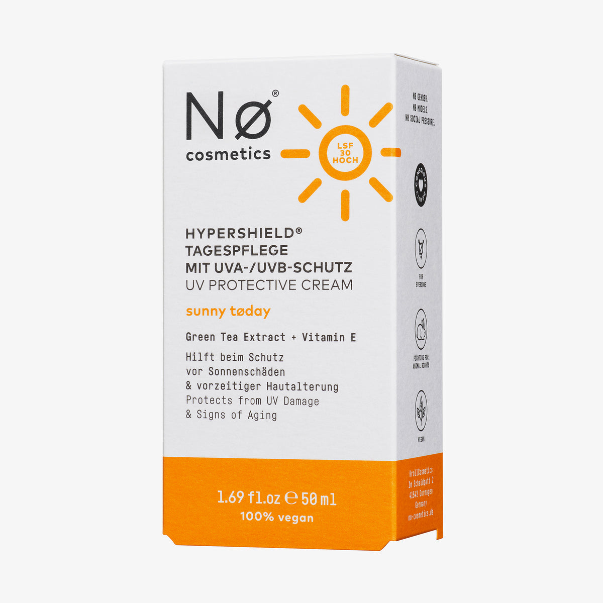 Nø Cosmetics | sunny tøday Hypershield®️ Tagespflege mit UVA-/UVB-Schutz
