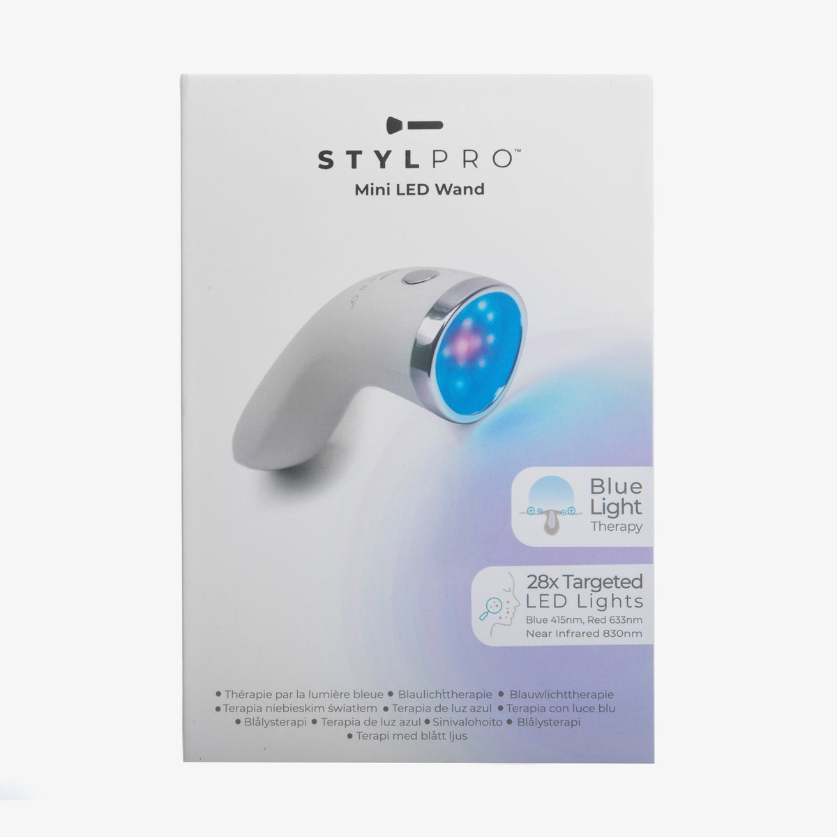 STYLPRO Mini LED Wand – handliches Tool zur Blauflichttherapie mit 28 gezielten LEDs gegen Hautunreinheiten. Ideal für die tägliche Anwendung.