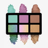 Die Lightwork Freedom Mini Palette Pastel Dream mit pastellgrünem, fliederfarbenem, braunem, grün-blau schimmerndem, rosa-gelb schimmerndem und gold schimmerndem Farbmuster.