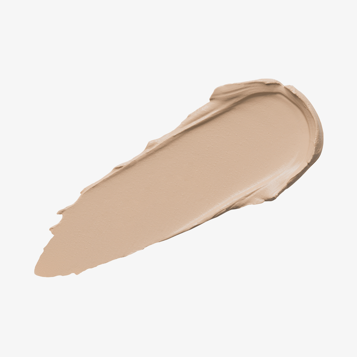 Ein hellbeiger Farbstreifen Yummy Skin Blurring Balm Powder Shade 1 auf weißem Hintergrund.