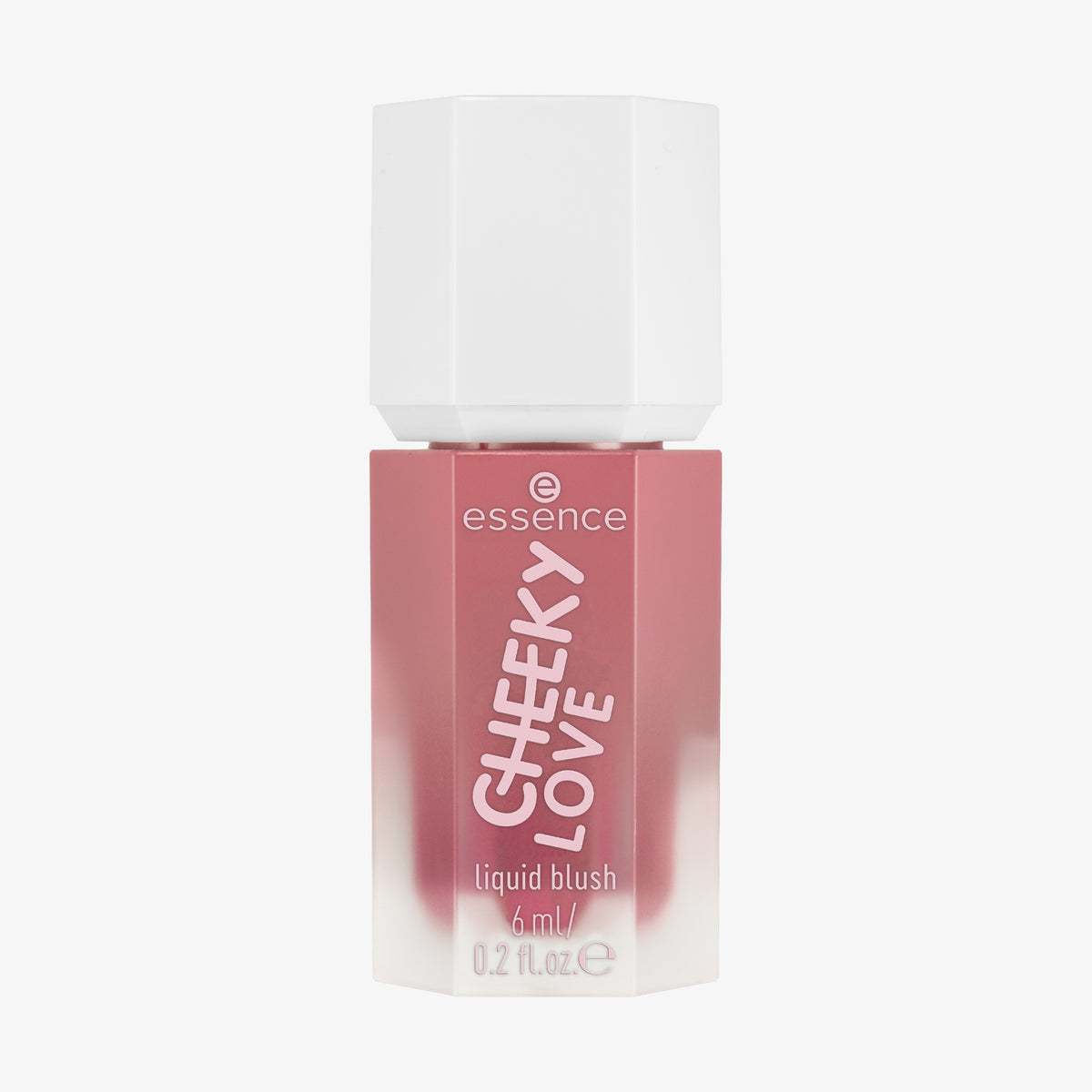 Eine Flasche CHEEKY LOVE Liquid Blush 01 in Rosé mit weißem Deckel.