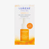 Verpackung der Lumene Nordic-C Glow Boost Essence 15 ml mit Abbildung der orangen Pipettenflasche.