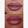 Zwei Nahaufnahmen von Lippen mit unterschiedlichen Hauttönen tragen den Lunar Beauty Lip Pencil in der Farbe Stormy.
