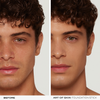 Das geteilte Bild eines Männergesichts zeigt das Gesicht vor und nach der Anwendung von NABLA Cosmetics Art Of Skin Foundation Stick; die Haut sieht nach der Anwendung glatter aus.