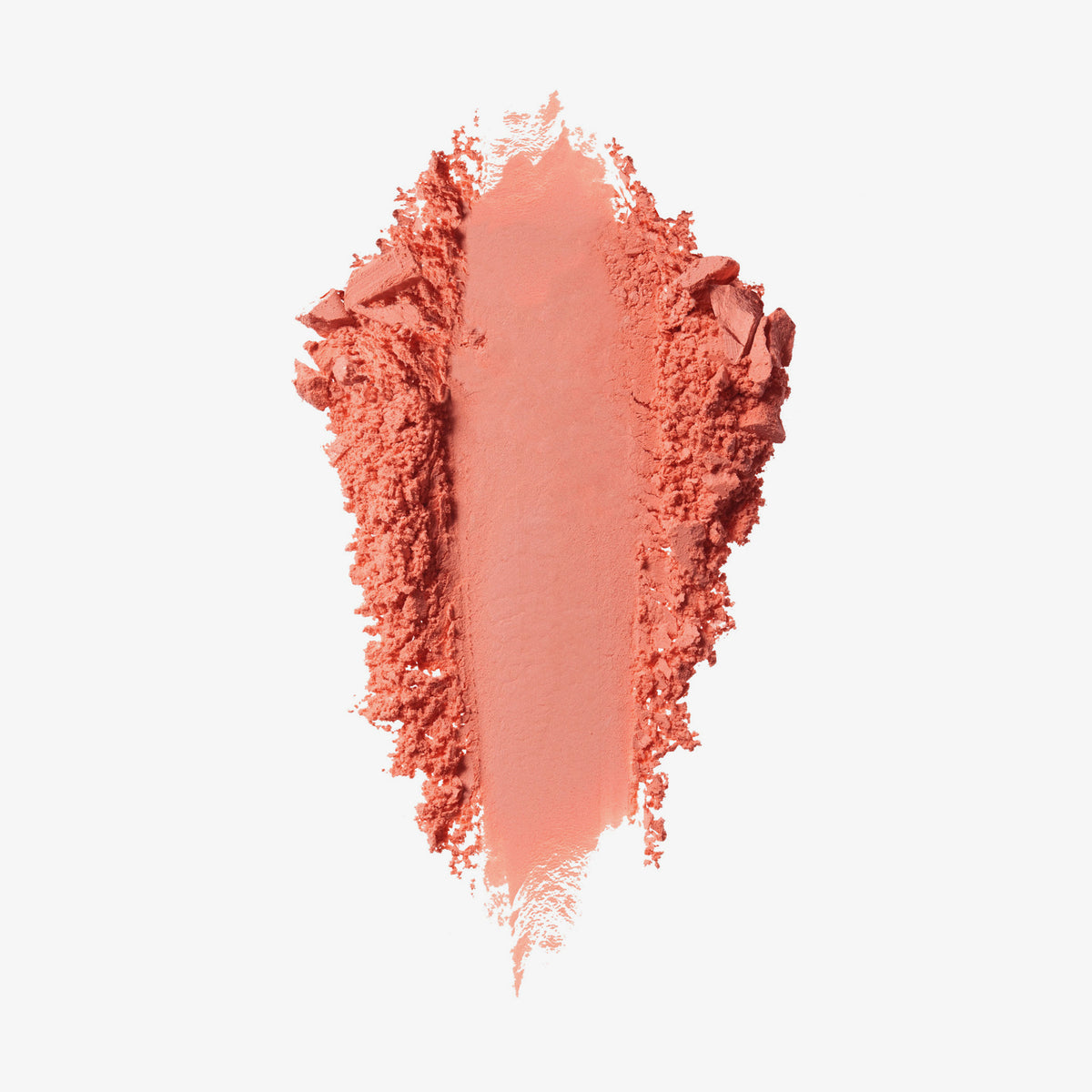Blush-Puder in der Farbe paradise, als kräftiger Farbstrich mit krümeligen, unregelmäßigen Rändern auf weißem Hintergrund.