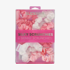 Skinny Silky Scrunchies Set (6 Pack)