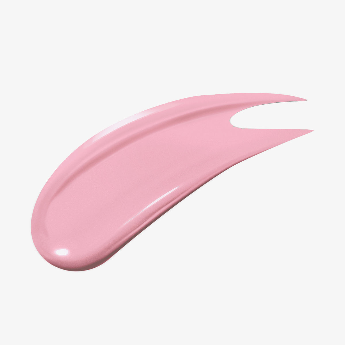 Ein glatter glänzender hellrosa Swatch der Colorfix Pastels Bunny auf weißem Hintergrund.