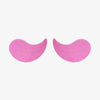Ein Paar der pinken Essence HYDRO GEL Eye Patches sind symmetrisch nebeneinander auf einem weißen Hintergrund abgebildet.