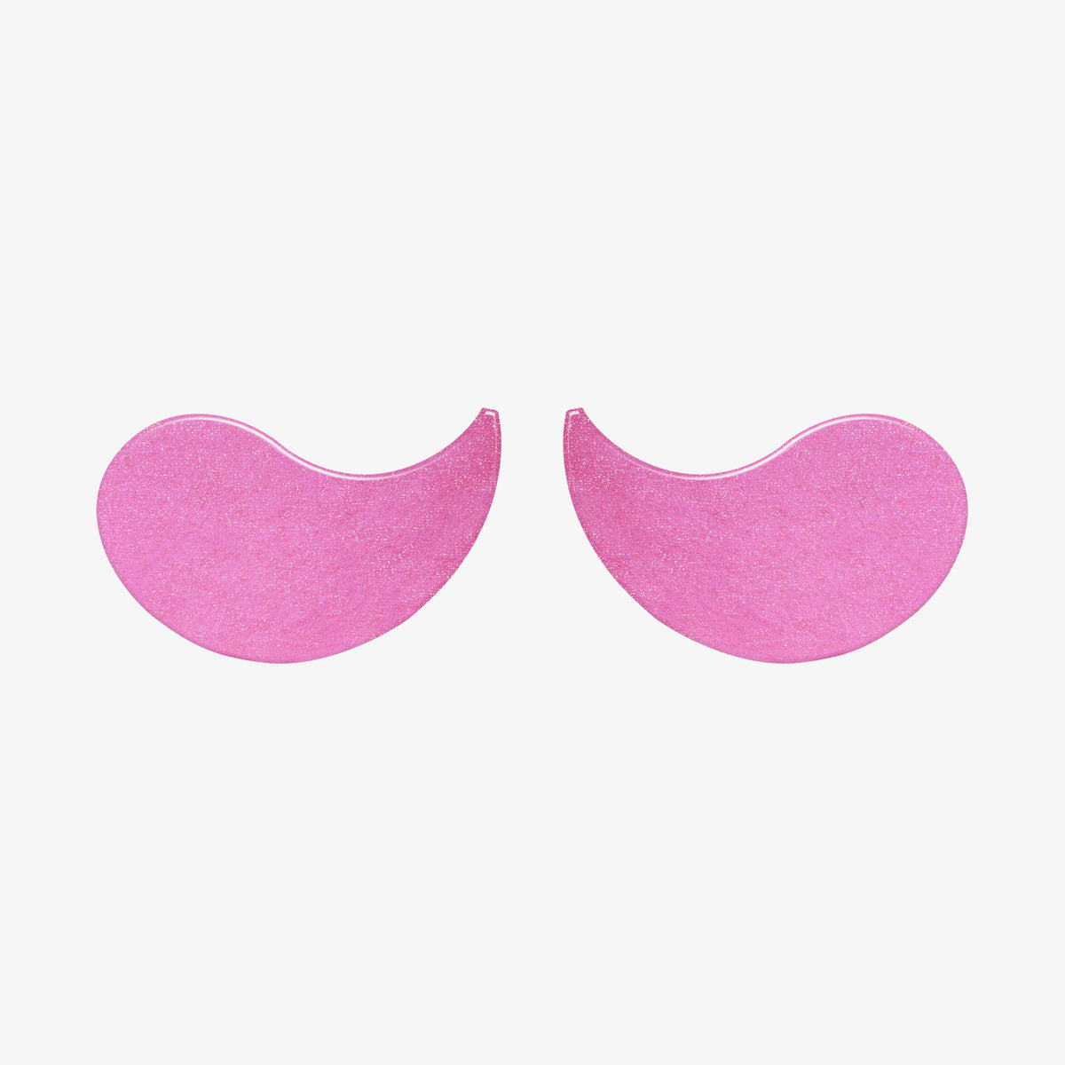 Ein Paar der pinken Essence HYDRO GEL Eye Patches sind symmetrisch nebeneinander auf einem weißen Hintergrund abgebildet.