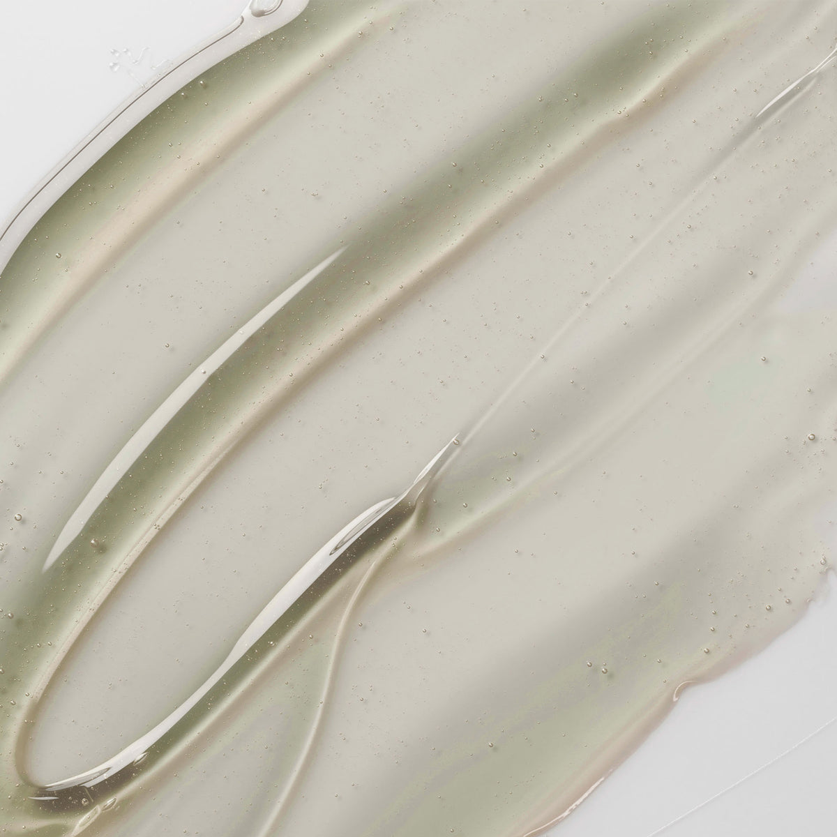 Nahaufnahme des klaren Supergel+ Oil-Free Moisturiser Gels auf einer weißen Oberfläche.