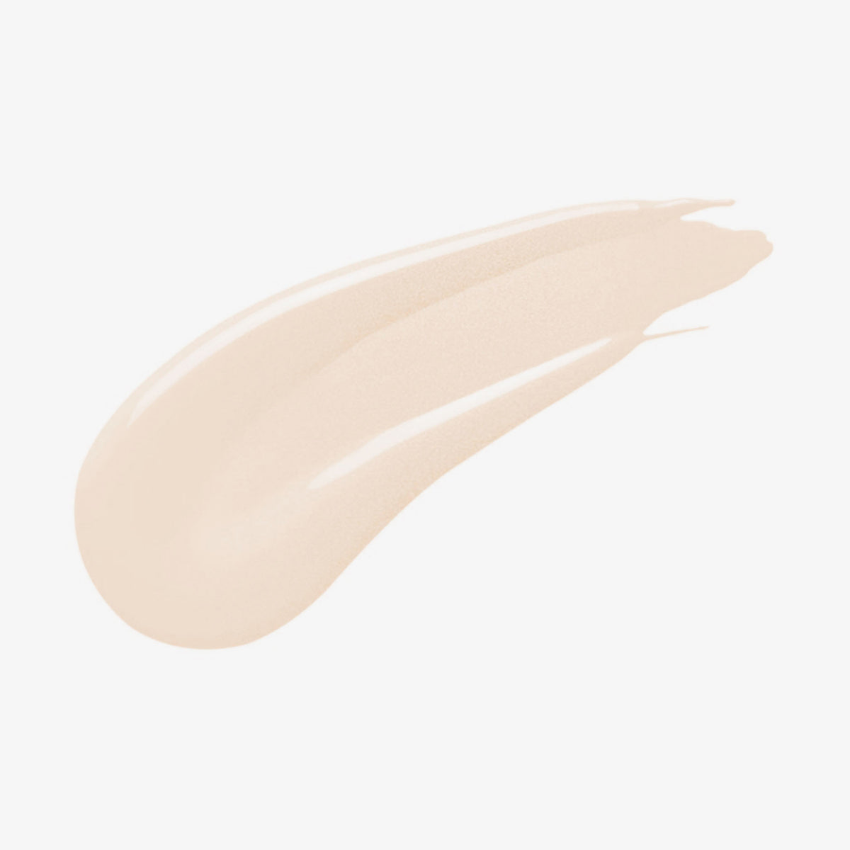 Ein hellbeiger Farbstreifen Yummy Skin Serum Foundation 1P auf weißem Hintergrund.