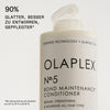 Offene Flasche N°5 Bond Maintenance Conditioner neben Text: "90% glatter, besser zu entwirren, gepflegter."