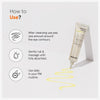 Anleitung zur Anwendung der Minimalist Vitamin K + Retinal Eye Cream mit Icons: Erbsengroße Menge abends sanft einmassieren.