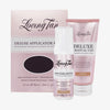 Das Loving Tan Ultimate Bronzed Bundle in Medium enthält den Applicator Mitt, Bronzing Mousse und das Gradual Tan in rosa Verpackung.