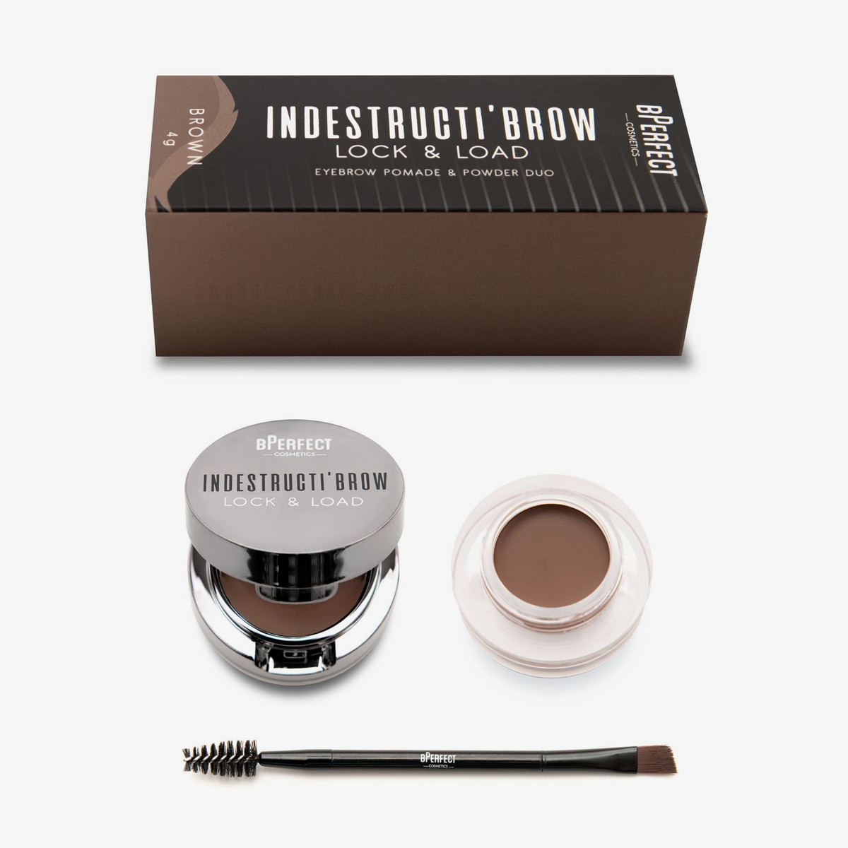 BPerfect Cosmetics | Indestruci'Brow Lock and Load Eye Brow Set Brown
