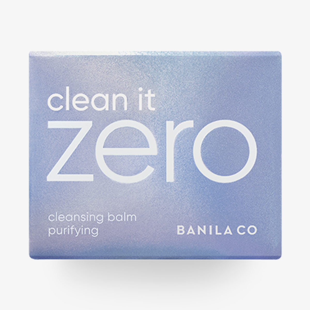Die hellblaue Verpackung Clean It Zero Cleansing Balm Purifying von Banila Co  vor weißem Hintergrund
