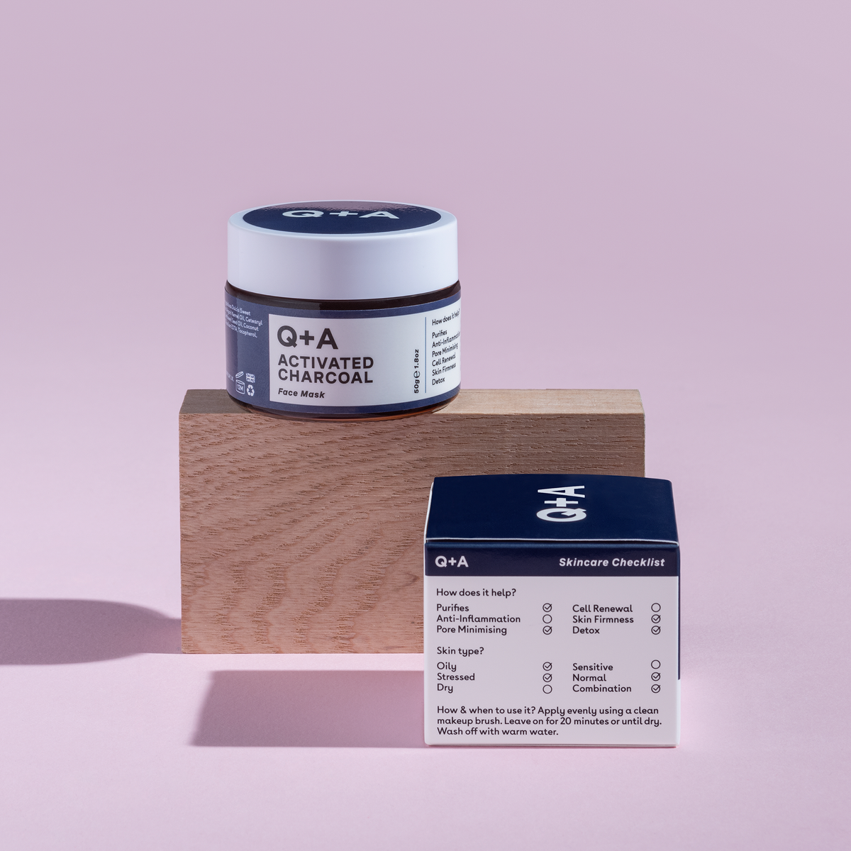 Q + A Skin | Activated Charcaol Face Mask 50g