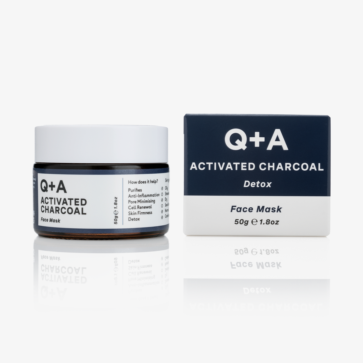 Q + A Skin | Activated Charcaol Face Mask 50g
