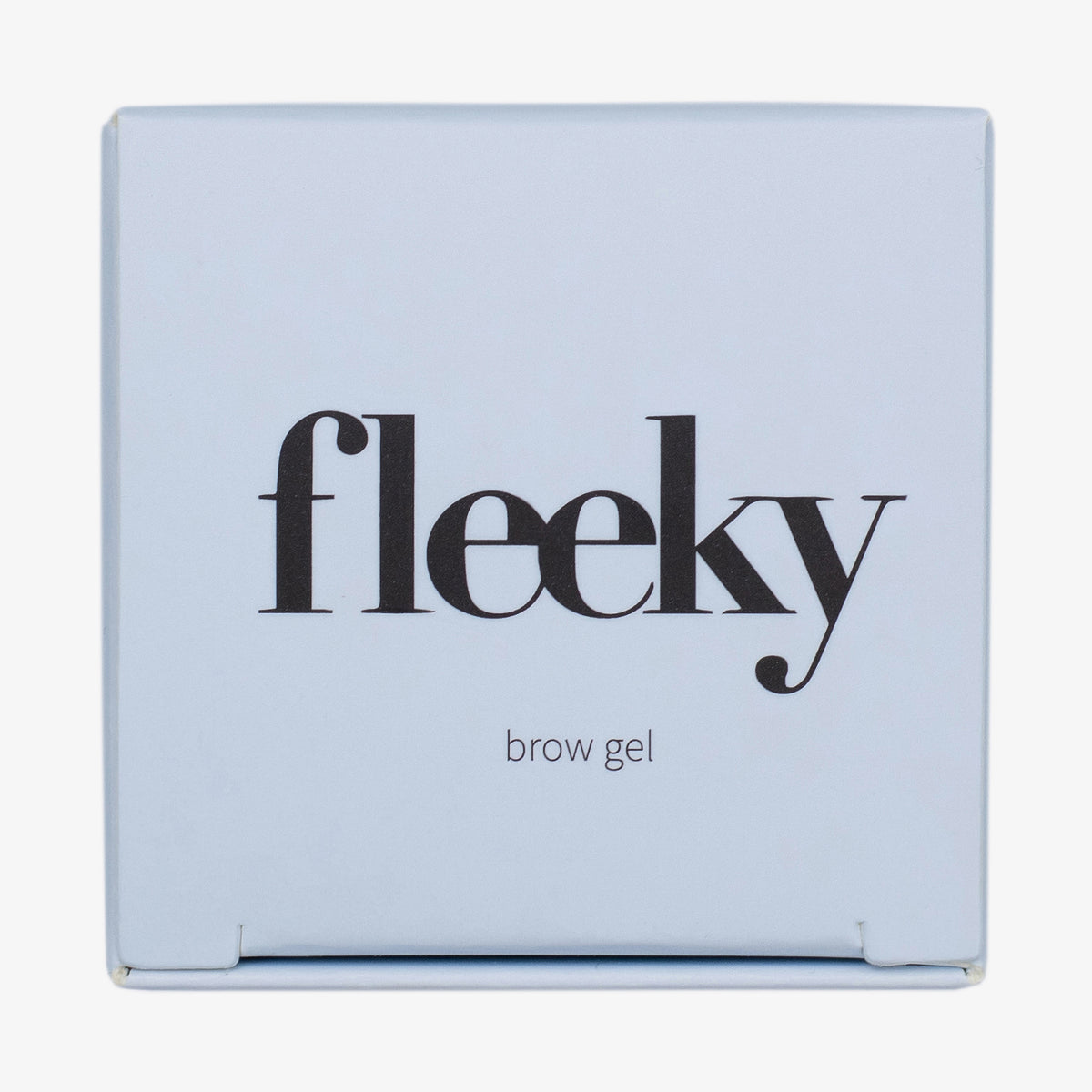 Hellblaue Schachtel fleeky Brow Gel von oben abgebildet.