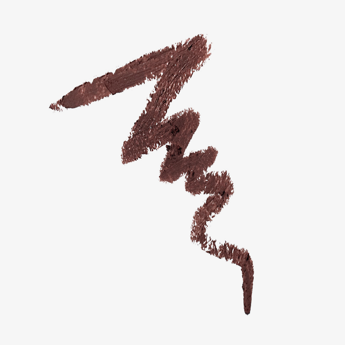 Zickzackförmiger Swatch des NABLA Close-Up Lip Shaper in der Farbe Nude #6 – ein sattes Braun mit rosigem Einschlag, cremig und deckend.