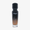 Eine halb transparente halb schwarze Flasche Chroma Cover Foundation Matte in der Farbe N8 vor weißem Hintergrund.