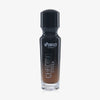 Eine halb transparente halb schwarze Flasche Chroma Cover Foundation Matte in der Farbe N9 vor weißem Hintergrund.