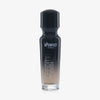 Eine halb transparente halb schwarze Flasche Chroma Cover Foundation Matte in der Farbe W5 vor weißem Hintergrund.