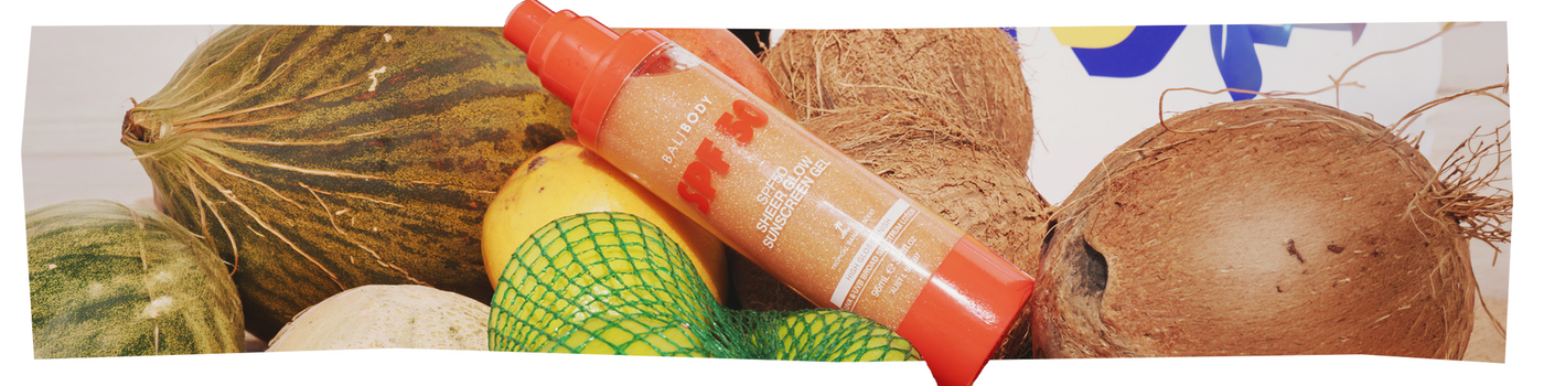 Drei Frauen mit Bali Body Produkten und dem Slogan „Australian made self tan, suncare & skincare.