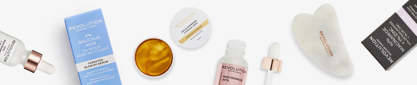 Markenübersicht von Revolution Skincare mit allen Bestseller