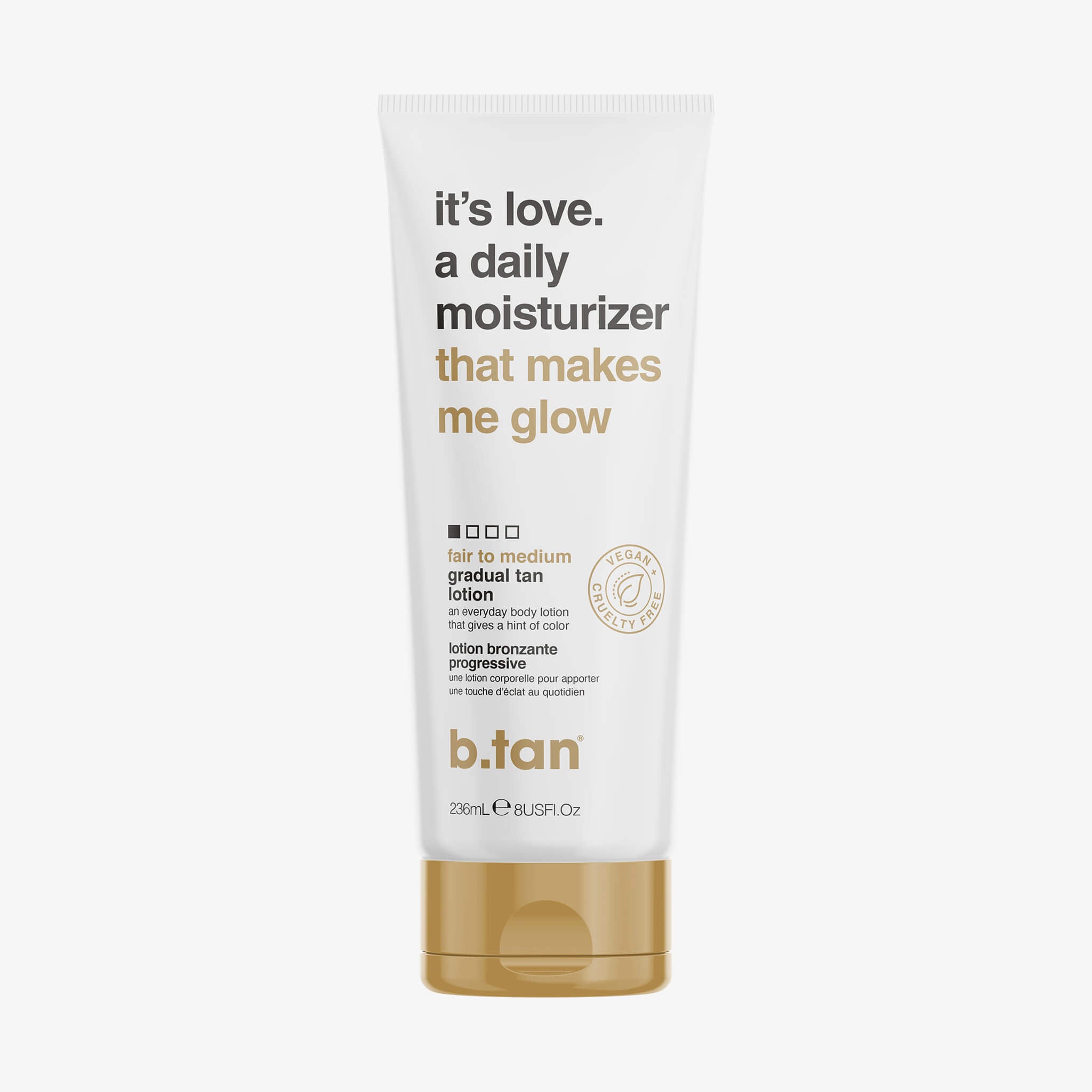 b.tan it's love. a daily moisturizer that makes me glow (236ml)