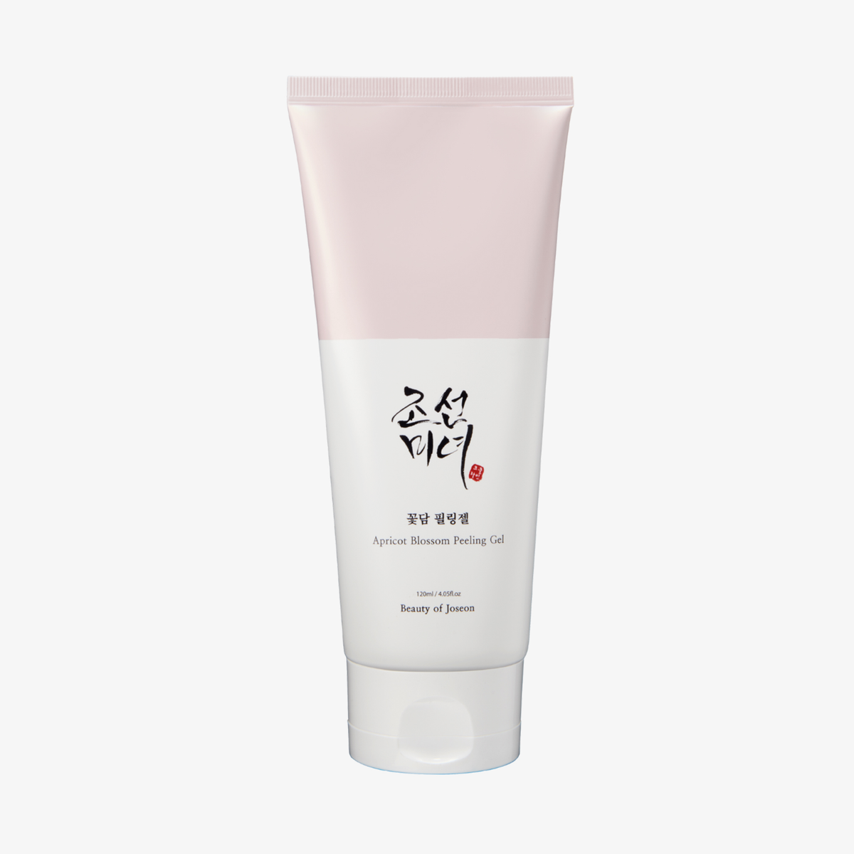 Eine Tube „Beauty of Joseon Apricot Blossom Peeling Gel“ mit einer Beschriftung auf Koreanisch und Englisch.