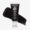 Eine Tube Danessa Myricks Beauty Colorfix Mattes in Blackout mit einem schwarzen Abstrich dahinter.