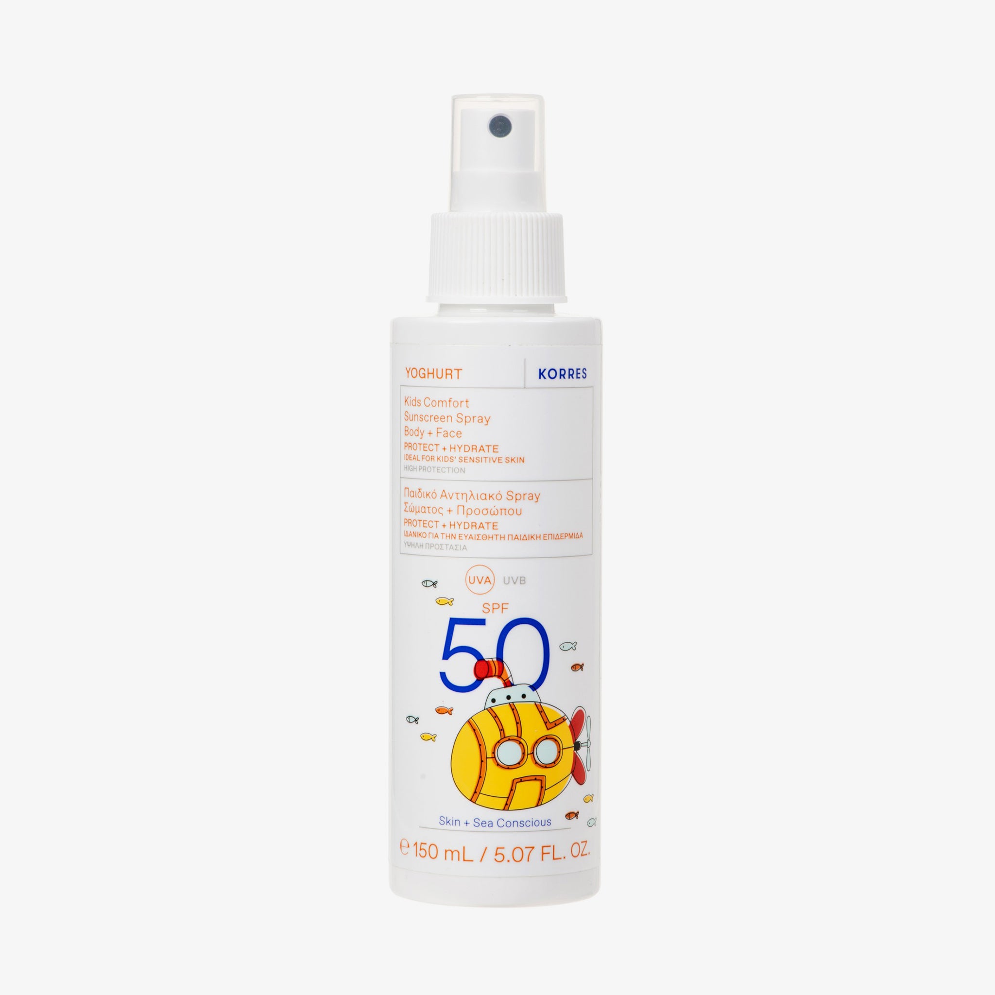 KORRES Yoghurt Komfort Sonnenschutzspray für Kinder für Gesicht & Körper SPF50 (150ml)