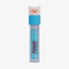 Transparente Tube Adventure Time Lip Gloss mit blau glitzerndem Inhalt und Finn The Human als Silikonkopf-Deckel.