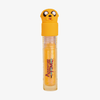 Transparente Tube Adventure Time Lip Gloss mit orange glitzerndem Inhalt und Jake The Dog als Silikonkopf-Deckel.