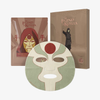 Die „The Legend of Korra – Equalist Sheet Face Mask“ von Lethal Cosmetics zeigt das Design von Amons Maske, während auf der Verpackung Amon und Korra abgebildet sind.
