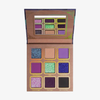 „The Legend of Korra – Vaatu Palette“ von Lethal Cosmetics: eine offene Lidschattenpalette mit 9 Farbtönen und einem Spiegel, wobei jeder Farbton einen eigenen Namen trägt.