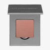 Ein Pfännchen The single peach blush von LH Cosmetics in einer grauen Dose mit teilweise geöffnetem Deckel.