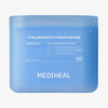 Mediheal Hyaluronate Hydration Pad in einer blauen Dose mit 100 Pads zur Feuchtigkeitsversorgung der Haut.